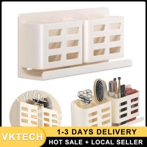 Aluminum Toothbrush Holder Waterproof Multifunctional Bathroom Shelves Large Capacity Washbasin Storage Tube Comb Brush Hair Dryer Organizer