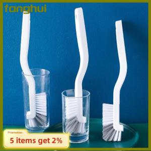 fanghui Narrow Cup Brush Long Handle Small Brush For Fish Tank Straw Baby Milk Bottle Gap Cleaning Brush Kitchen Tools
