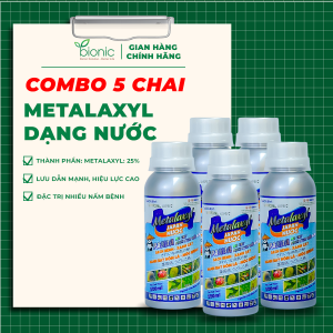 COMBO 5 chai Metalaxyl chai 220ml -  quản lý nấm bệnh nứt thân xì mủ thối trái