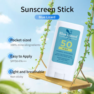 BLUE LIZARD Kids SPF 50 Mineral Sunscreen Stick 0.5oz Water Resistant No White Cast Oxybenzone Free Pocket-sized Travel Size Hydrating Facial SkincareEasy to Apply