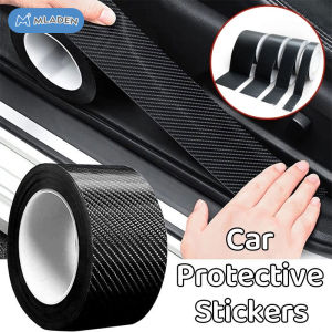 MLADEN 3D Carbon Fiber Vinyl Tape Car Door Sill Scuff Plate Cover Universal Chrome Black Dry Carbon Fiber Tape