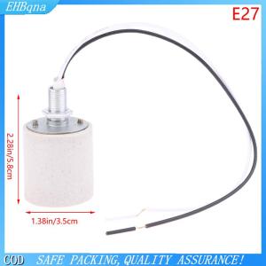 【Miễn ship không giới hạn】 E14 E27 gốm vít giữ đèn LED ánh sáng chịu nhiệt adapter sử dụng Nhà Vòng ổ cắm cho bóng đèn cơ sở với cáp