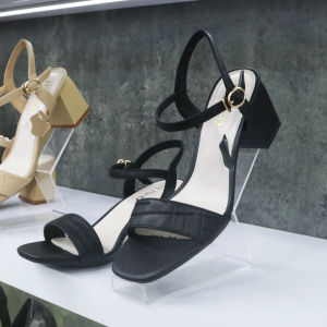 Giày Sandal Nữ HT.NEO Da Thật Cao Cấp  Thiết Kế Quai Ngang Gót Vuông Cao 5cm Kiểu Dáng Basic Lịch Sự SD32