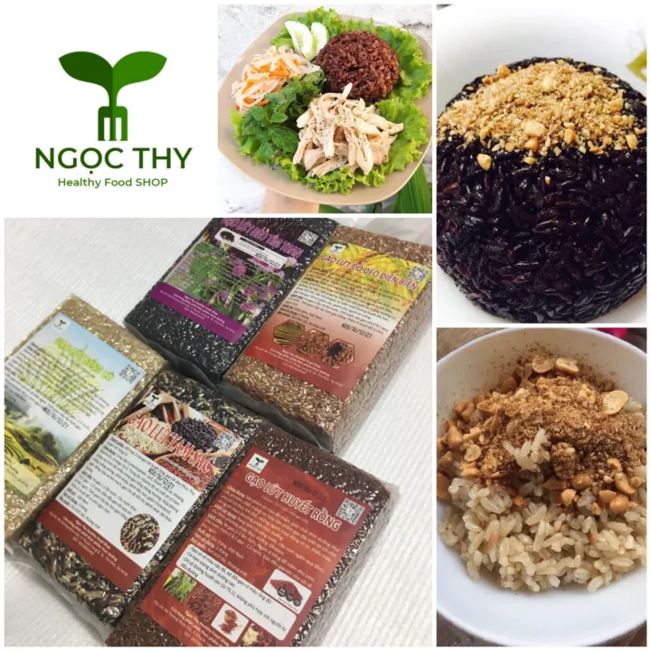 Gạo lứt đỏ dẻo, lứt tím than, lứt trắng séng cù các loại ăn kiêng thực dưỡng gói 1kg