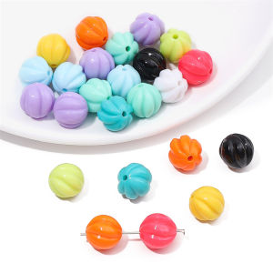 20-30Pcs 12mm Solid Color Acrylic Pumpkin Shape Beads for Necklace Bracelet DIY Jewelry Making Beads
