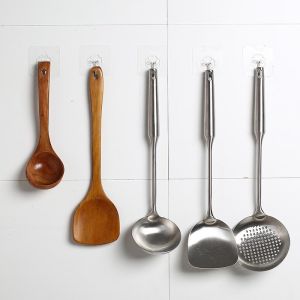 Set 5 Móc Dán Cường Lực Trong Suốt Kt 6x6 cm Siêu Dính