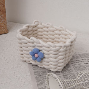 Cute and Fun Bear Desktop Storage Basket Korean Simple Cotton and Linen Woven Basket Key Snack Miscellaneous Storage [ Free Shipping ]
