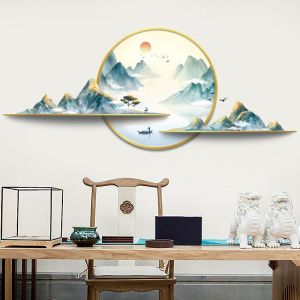 Decal dán tường tranh dán tường trăng và núi trang trí phòng khách phòng ngủ