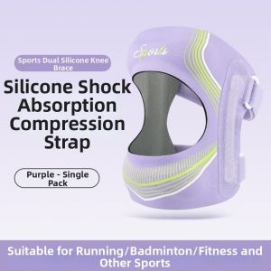 MIRELAE Silicone Patella Knee Brace Adjustable Shock-absorbing Knee Brace Side Stabilizers Knee Support Strap For Men Women