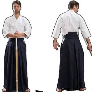 Aikido Gi Uniform Cotton Hapkido Pants Kendo Hakama Black Deep Blue White  Japanese Samurai Traditional Keikogi
