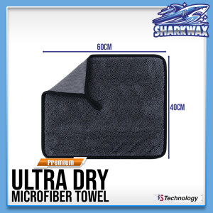 SharkWax US Technology Ultra Dry Microfiber Towel Water Absorbent Twisted Loop Drying Cloth Car Wash Kain Lap Kereta