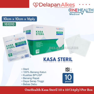 OneHealth Kasa Steril 161010 10x10 cm 16 Ply Per Box isi 10 Pcs Perban Lipat Dalam 10 x 10 cm