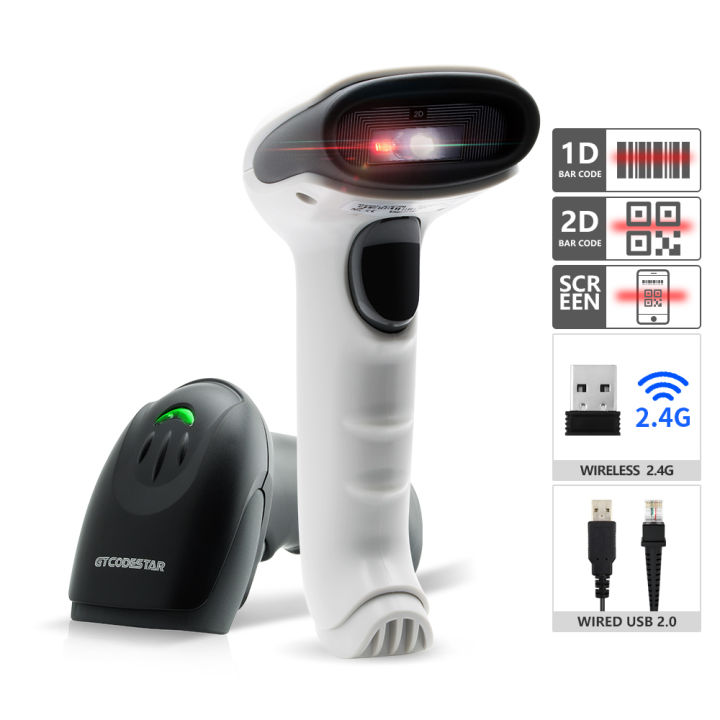 GTCODESTAR X-9701C Handheld Wireless 2.4G Barcode Scanner Reader for ...