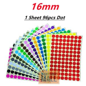 🇲🇾 1 Sheet Round Circle Bulat Dot Self Adhesive Color Label Remark Code Gift Packaging Colour Sticker Assorted Size