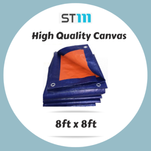 BLUE ORANGE WATERPROOF CANVAS TARPAULIN 6FT to 12FT