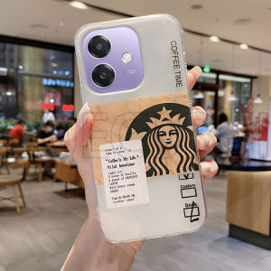 Phone Case OPPO A3x A3 Pro A3 5G Transparent Fashion Star Coffee Cup Bucks Pattern Soft Silicone Casing OPPO A3x 5G Phone Cover