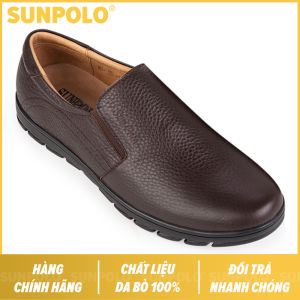 Giày Nam Da Bò Cao Cấp SUNPOLO Mũi Tròn SUMU05