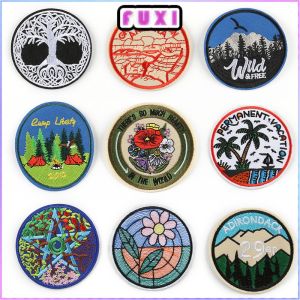 Embroidery Computer Embroidered Zhang Zai round Badge Adhesive Patch Shoes and Hats Bags Clothing Accessories Embroidery Cloth Sticker