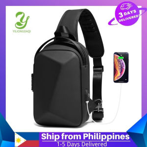 YILIONGDAQI Men Bag Anti-theft Sling Bag Male Waterproof Crossbody Chest Pack Shoulder Bag Side Bag For Men with USB
