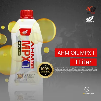 OIL AHM OLI MPX 1 1000 ML OLI HONDA MPX 1 1L SAE 10W-30 SL JASO MA ORIGINAL