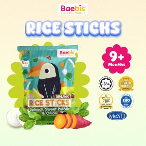 [Bundle] Baebis 9m+ Spinach Sweet Potato & Onion Rice Stick｜Halal No Flavouring｜Snek Bayi Bayam Keledek Bawang