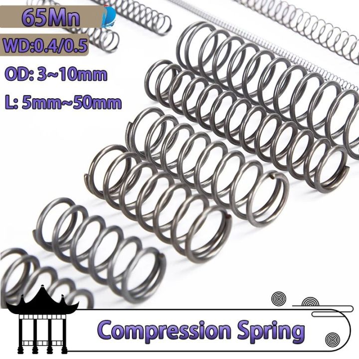 65Mn Wire Diameter 0.4 / 0.5mm Compression Spring Return Compressed ...