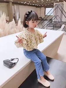 Baby Girl Jeans Kids Jeans Girl Pants Daduhey Wide Leg Pants Bell Bottom Pants