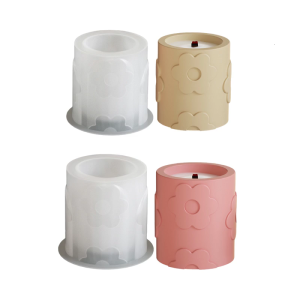 Silicone Crafting Mold Elegant Moulds Flower Pattern Organizers Molds Storage Jar Molds Suitable for Hand-Making