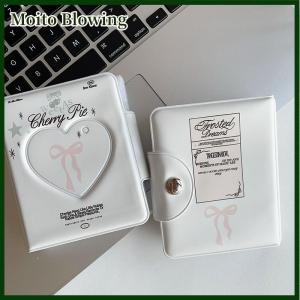 Moito Kpop Photocards Binder Sweet Bow Photo Album Mini Photocard Holder 3 Inch Love Heart Picture Storage Case