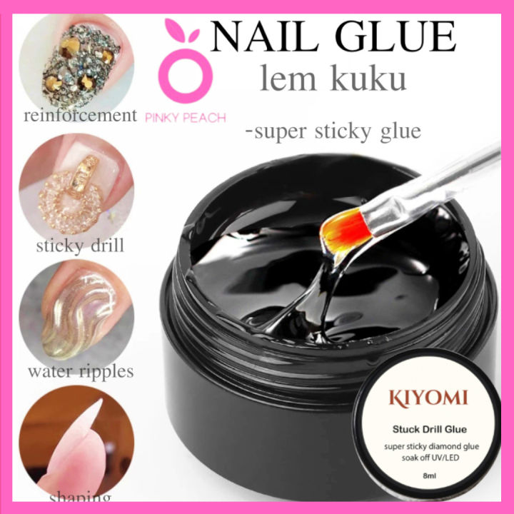 KIYOMI Lem Aksesoris Kuku Sticky Drill Glue lem tempelan hiasan kuku Stuck Drill Glue Lem kuku kuat YM009