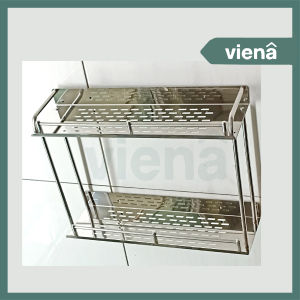 [ VIENA ] Rak Shampo Kamar Mandi Tempat Shampo Sabun 2 Susun 4002B Stainless Steel Kotak / Tengah