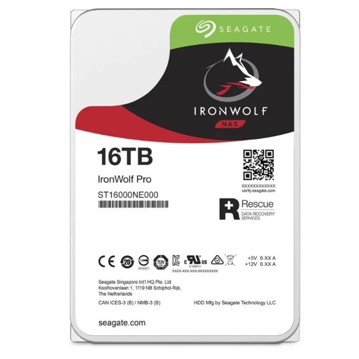 Seagate Ironwolf Pro 16TB Nas Hdd St16000NE001 / 16Tb / 3.5” / 7200Rpm / C/256Mb / Sata 6Gb/S (Hard Disk) Free Data Recovery Service