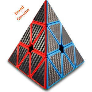 3x3 Classic Speed Pyraminx Cube: The Reliable Pyramid 3D Puzzle Triangle Brainteaser Cube (Carbon Fiber) - Twist Travel Toys for Kids