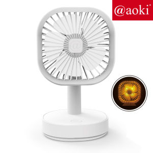 Aoki Portable Fan Mini Fan Emergency Kipas angin Mini USB Charger Desk Fan Lampu Tidur 2000mAh FHLC