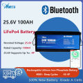 Anern แบตเตอรี่ Lifepo4 24V 100Ah แบตเตอรี่พลังงานแสงอาทิตย์ 25.6V 100Ah สร้างขึ้นในการป้องกัน BMS แบตเตอรี่ลิเธียมบลูทู ธ 2560Wh. 