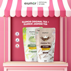 Elumor Tea Original Isi 30 Kantong + Elumor Jasmine Tea 30 Isi Kantong | Teh Herbal untuk Detox & Pelangsing