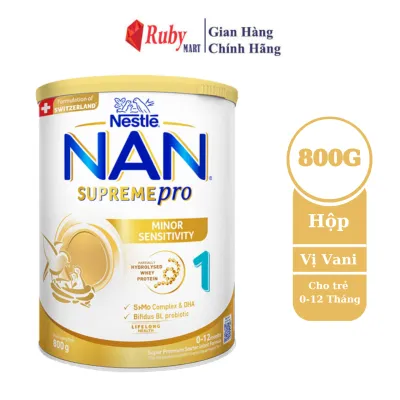 Sữa Bột Nestlé NAN SupremePro 1 lon 800g với 5HMO & đạm Gentle Optipro nhập khẩu nguyên lon từ Đức
