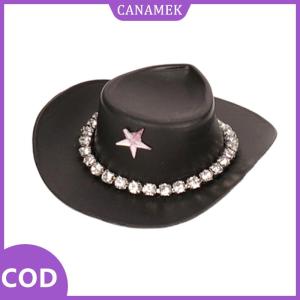 CANAMEK✨ 4Pcs Thu Nhỏ Nhựa Búp Bê Hat Tây Cowboy Hat Cowgirl Hat Cho Búp Bê Trang Trí Phụ Kiện