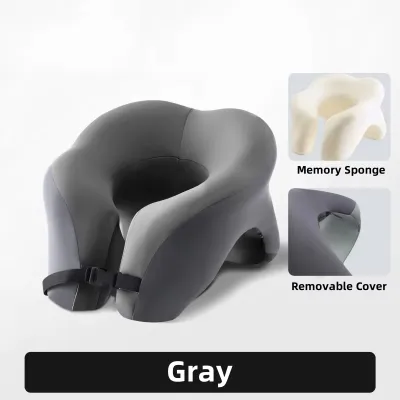 MISO Headrest Memory Foam Pillow U Car Neck Travel Noon Break Pillow Head Rest Neck Support Travel U Shape Bantal Leher Kereta Bantal