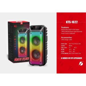KTS-2411 Heavy bass dual 6.5-inch Bluetooth speaker with microphone and color-changing lights