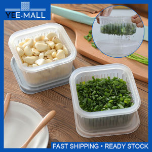 Square Sealed Drain Food Storage  Box Garlic Onion Food Container Kitchen Storage