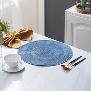 Anti-Slip Cup Coasters Table Mat Placemat Woven Cotton Round Placemat For Dining Table Washable Heat Resistant Coaster non-slip Linen Braided Cup Mat Non-slip mat Home Kitchen Dining Decoration Accessories