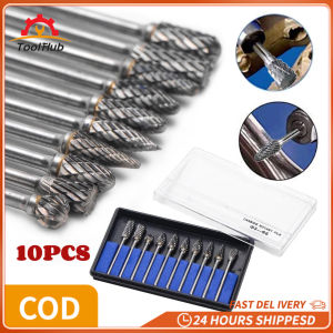 ToolHub 10 PCS Mata Bor HSS Kikir Ukir Kayu Mini Drill GrinderMata Gerinda MengukirBatang Bor Tungsten Baja Karbida Padat