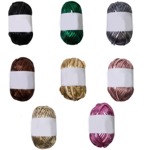 18Mm Rộng Kim Loại T-Shirt Sợi 100G/Cuộn 87.48 Sân Tổng Glossing Sợi Kim Loại sợi đan Cho Crochet Túi Giỏ