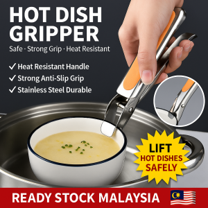 HOME BEST 1pc Anti-scalding Dish Clip Multi-function Anti-scalding Bowl Plate Pot Clamp Food Clip Stainless Steel Bowl Kitchen Food Tongs Dish Gripper Hot Bowl Lifter Clamps Holder Klip Pinggan Pelepasan Pelbagai Pinggan Mangkuk Pot FZ1-0019
