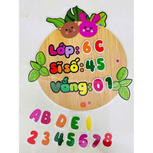 Sĩ số lớp vắng (hình tròn) đã được ép nhựa kèm số chữ cái và nhám gai