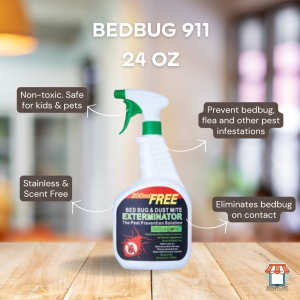 BEDBUG911 BEDBUG SPRAY 24 OZ | PREVENT BEDBUG DUST MITE PEST INFESTATION