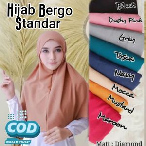 Hijab BERGO Wanita Dewasa Diamond Premium STANDAR ( NON PET)/BERGO TALI