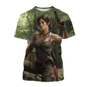 [Local Stock] VCC Tomb Raider 3D Printed T shirt Casual O-neck Loose Short Sleeve Tops Fashion Mens and Womens T-Shirts Hip Hop Trend Streetwear