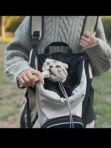 Solid Color Large Capacity Lightweight Cat Bag Go Out PortableBag Carrier Breathable Oxford Cloth PortableBackpack